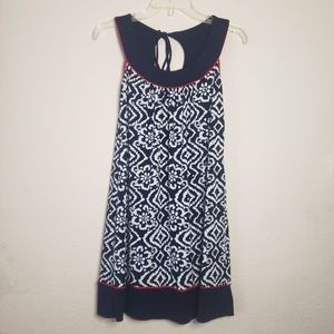 Intermission Mini Dress, navy, white, red, size 8, Stretch Jersey, Keyhole Back
